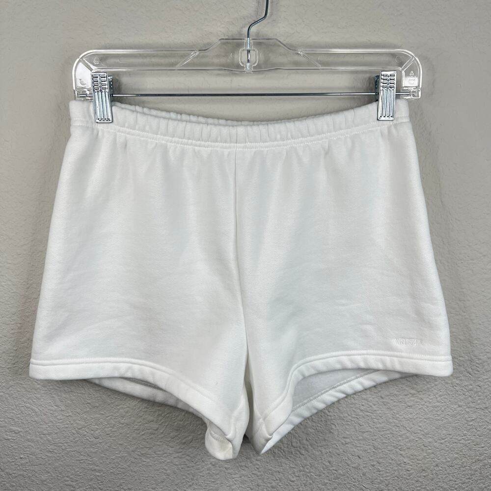 Aritzia White Cozy Sweat Fleece Perfect Fit Shorts Women's S High Rise Soft